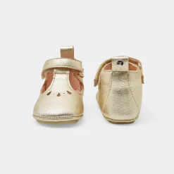 Chaussons souples salomés bébé fille - or