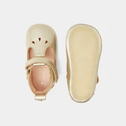 Chaussons souples salomés bébé fille - or