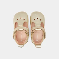 Chaussons souples salomés bébé fille - or