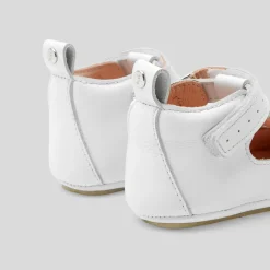 Chaussons souples salomés bébé fille - blanc jacadi