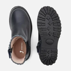 Chelsea boots enfant fille en cuir lisse - marine jacadi