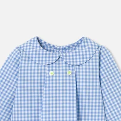 Chemise bébé garçon en popeline - bleu/blanc