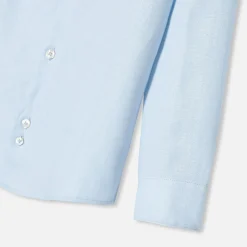 Chemise en lin enfant garçon - bleu toile