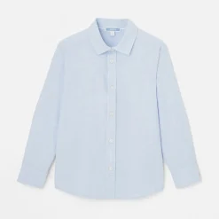 Chemise enfant en Oxford - bleu/blanc