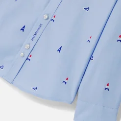 Chemise enfant garçon motifs parisiens - bleu clair jacadi