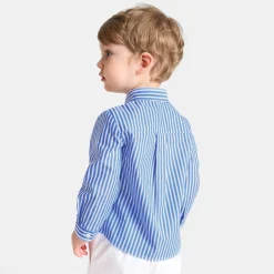 Chemise rayée bébé garçon - blanc/bleu