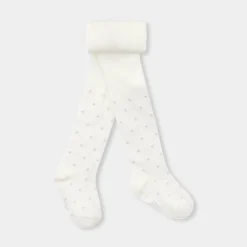 Collants bébé à pois argentés - blanc doux/multicolore