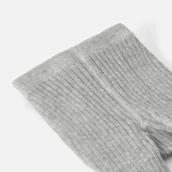 Collants côtelés bébé - gris chine clair jacadi