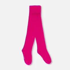 Collants unis enfant fille - geranium