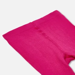 Collants unis enfant fille - geranium