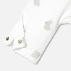 Combinaison bébé en jersey ouatiné - blanc/gris