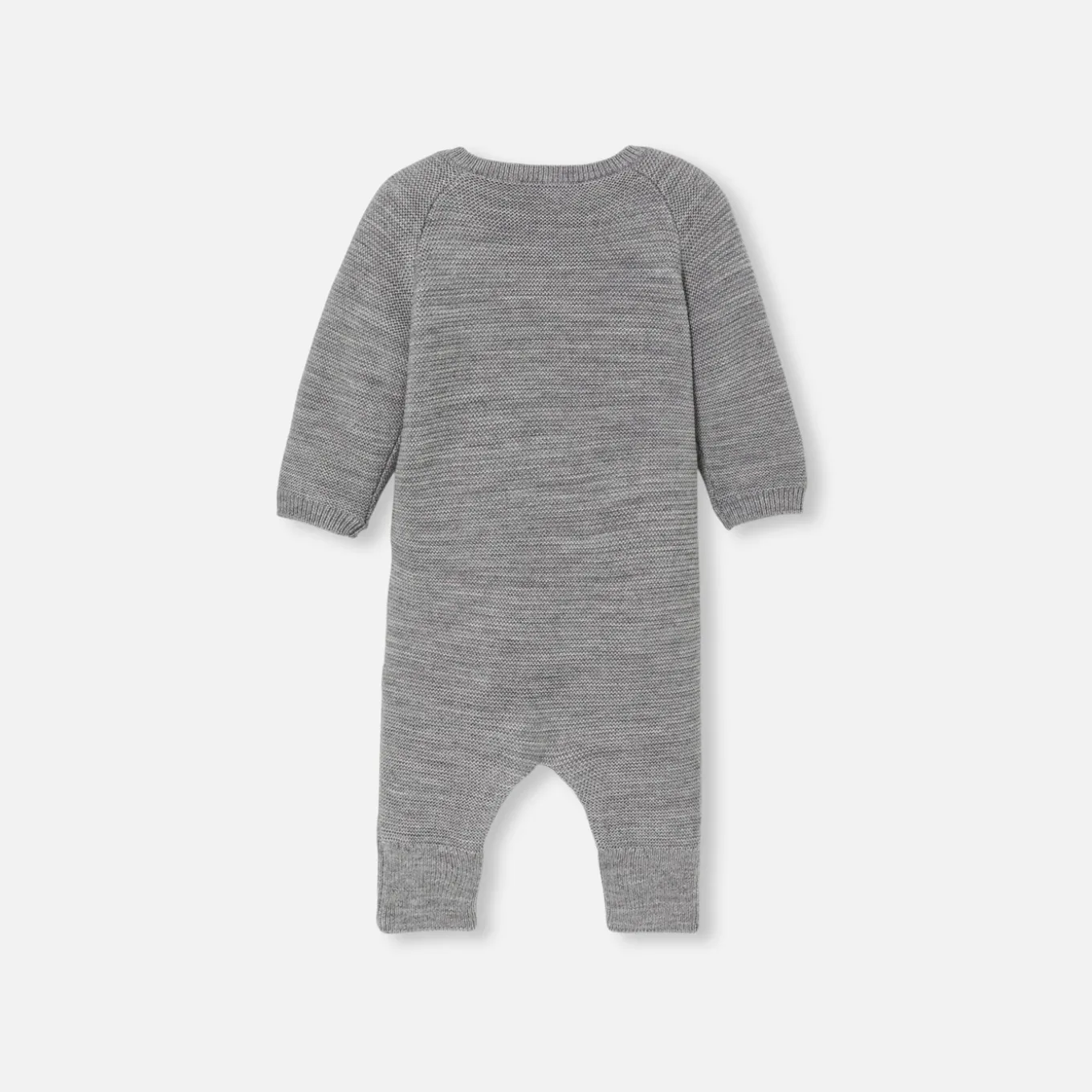 Combinaison bébé en laine mérinos - gris chine clair jacadi