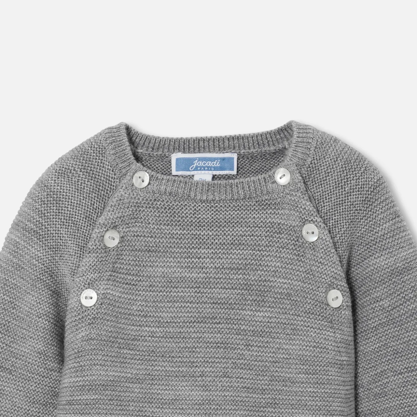 Combinaison bébé en laine mérinos - gris chine clair jacadi