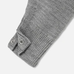 Combinaison bébé en laine mérinos - gris chine clair jacadi