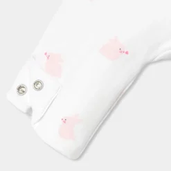 Combinaison bébé fille en jersey - blanc/rose