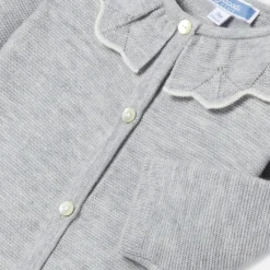 Combinaison bébé fille en point mousse - gris chine clair jacadi