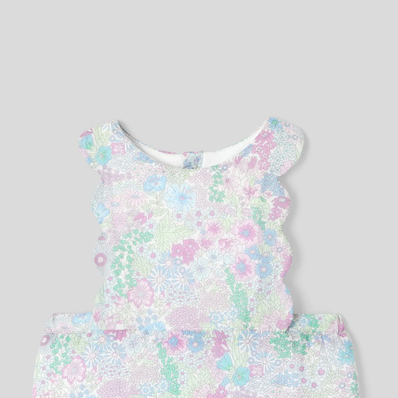 Combinaison bébé fille en tissu Liberty - blanc/multicolore