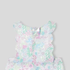 Combinaison bébé fille en tissu Liberty - blanc/multicolore