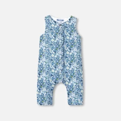 Combinaison bébé fille en Tissu Liberty - bleu/multicolore