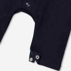 Combinaison bébé garçon en jersey quilté - marine clair