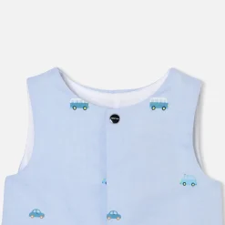 Combinaison bébé garçon en Oxford - bleu/multicolore