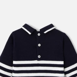 Combinaison bébé garçon en tricot - marine/multicolore