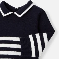 Combinaison bébé garçon en tricot - marine/multicolore