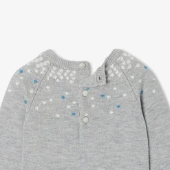 Combinaison bébé garçon en tricot - gris chine clair jacadi