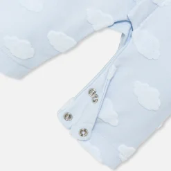 Combinaison bébé garçon motif nuage - bleu pale