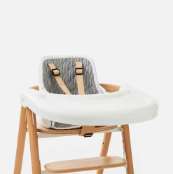 Coussin chaise haute TOBO - blanc/gris