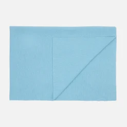 Couverture en point mousse - bleu deau