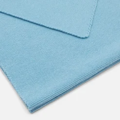 Couverture en point mousse - bleu deau