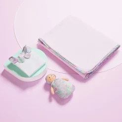 Couverture en polaire et tissu Liberty bébé fille - rose/multicolore