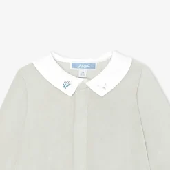 Dors-bien bébé en velours - gris givre