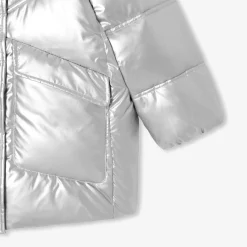 Doudoune longue enfant fille - argent