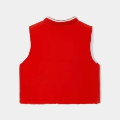 Doudoune sans manches bébé garçon - rouge/beige