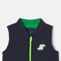 Doudoune sans manches bébé garçon - marine/vert