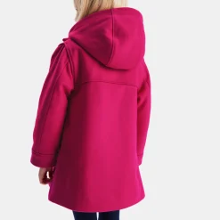 Duffle-coat enfant fille en laine - rose grenadine