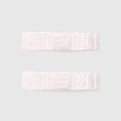 Duo de barrettes à nœud plat enfant fille - rose pale jacadi
