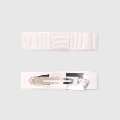 Duo de barrettes à nœud plat enfant fille - rose pale jacadi
