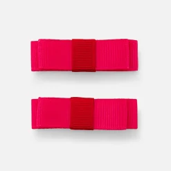 Duo de barrettes bébé fille - rose/rouge