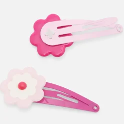 Duo de barrettes bébé fille - rose/multicolore