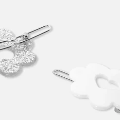 Duo de barrettes enfant fille - argent/multicolore