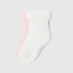 Duo de chaussettes bébé fille - blanc/rose