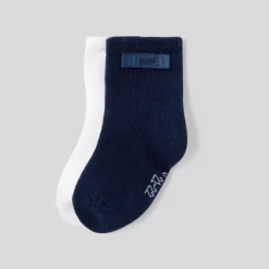 Duo de chaussettes bébé fille - marine/multicolore