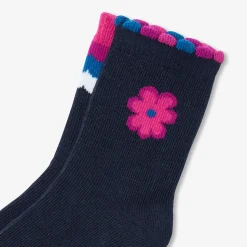 Duo de chaussettes bébé fille - marine/rose
