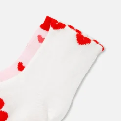 Duo de chaussettes bébé fille - rose/multicolore