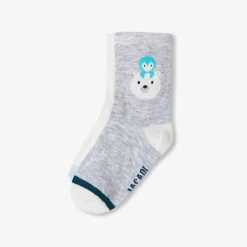 Duo de chaussettes bébé garçon - gris/bleu