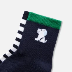 Duo de chaussettes bébé garçon - marine/vert