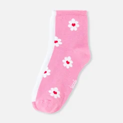 Duo de chaussettes enfant fille - rose/multicolore
